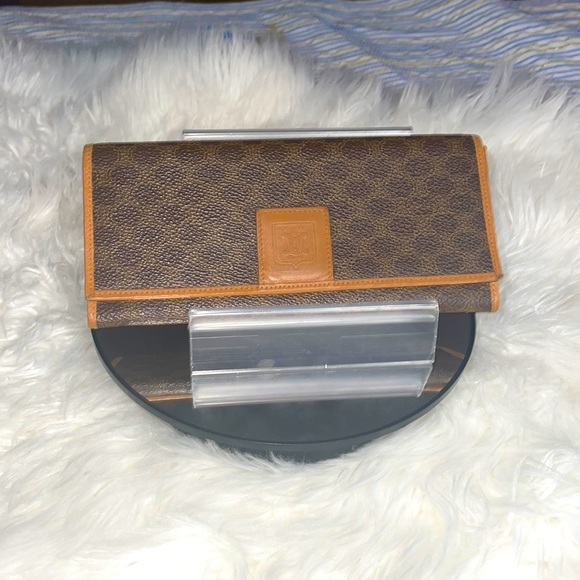 CELINE PARIS LEATHER TRIFOLD LONG WALLET EUC - Picture 1 of 16